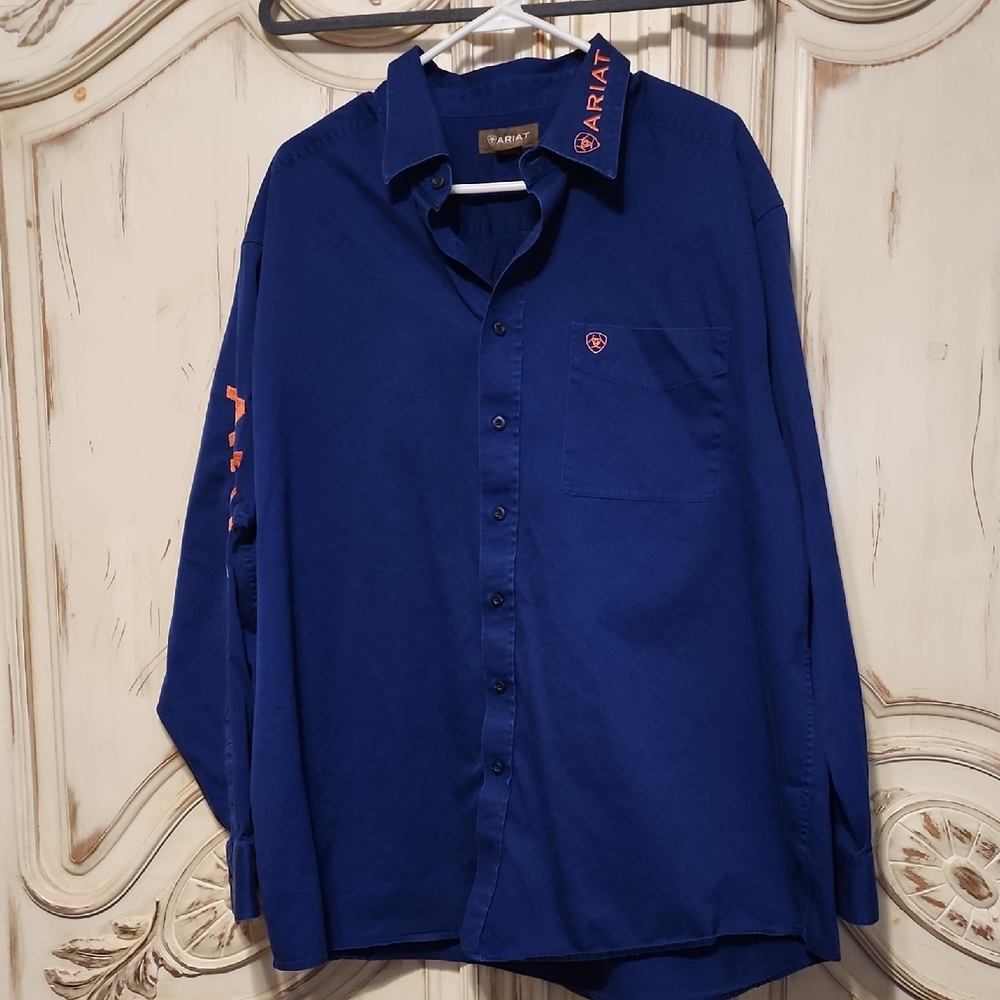 Ariat Men's Deep Blue Button Down Shirt